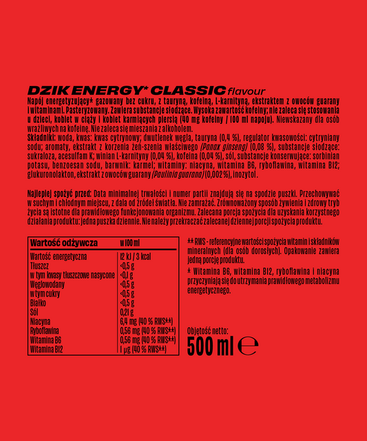DZIK® ENERGY CLASSIC ‑ 500 ML