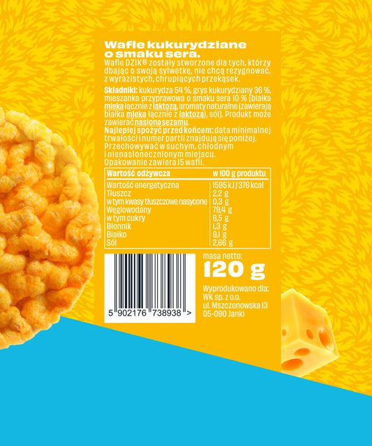 WAFLE KUKURYDZIANE SEROWE DZIK®