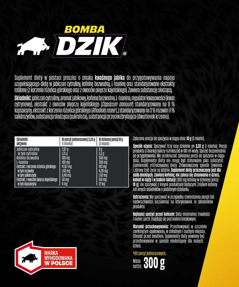 PRZEDTRENINGÓWKA BOMBA SOUR APPLE DZIK®